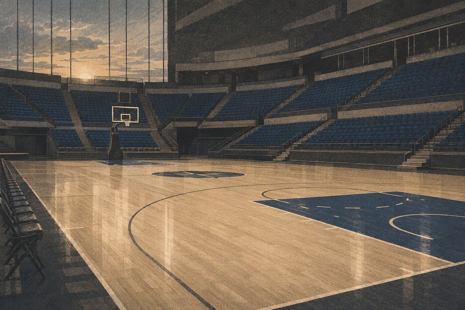 Empty basketball court - illustration, Jake Team LLC