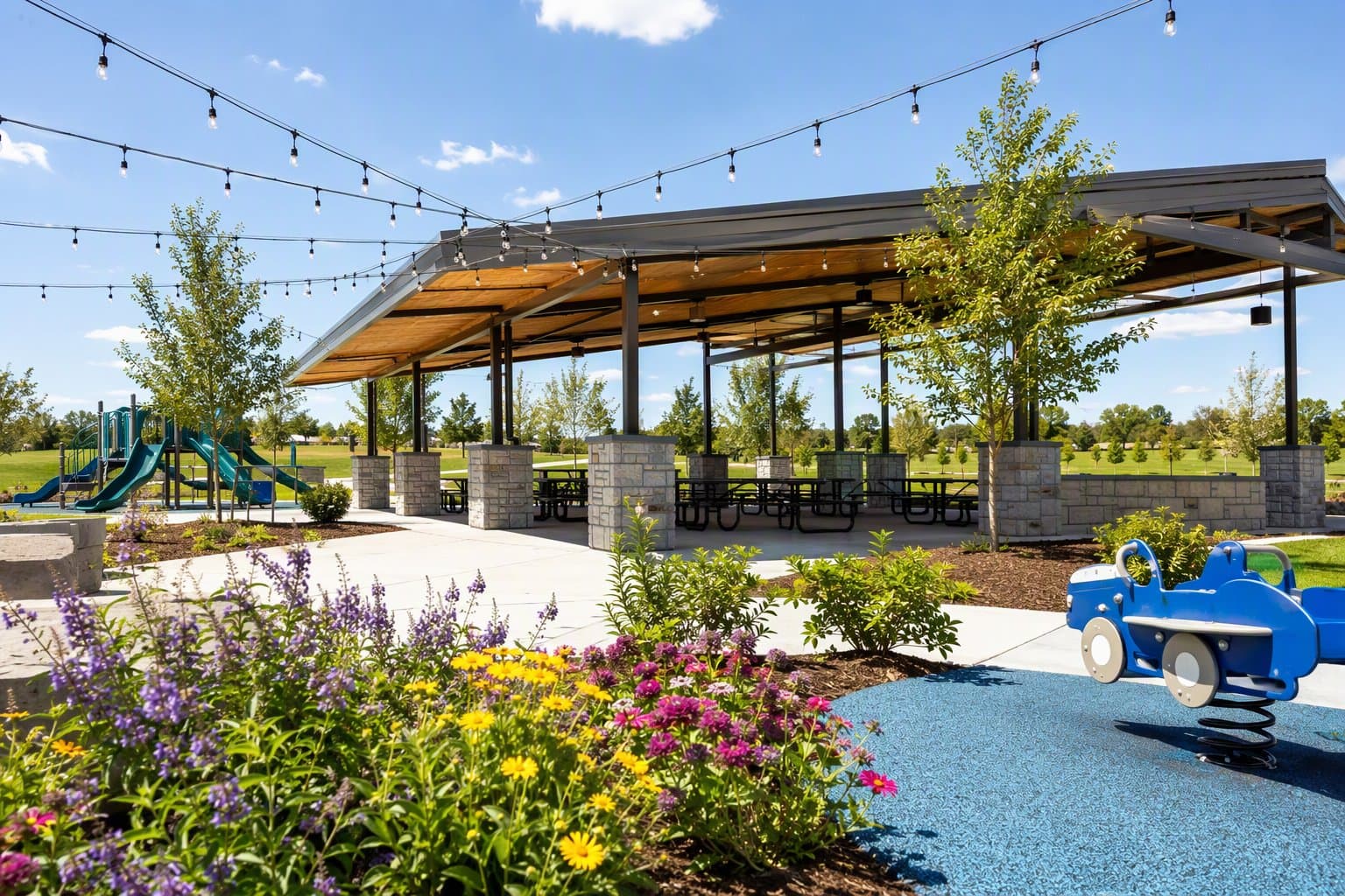 community park splash pad - illustration, Jake Team LLC