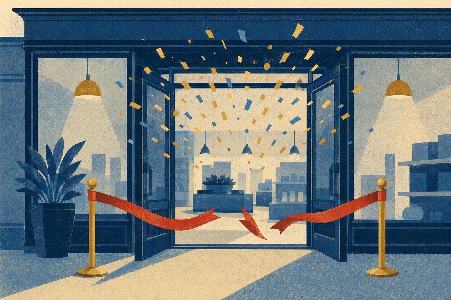 retail grand opening - illustration, Jake Team LLC