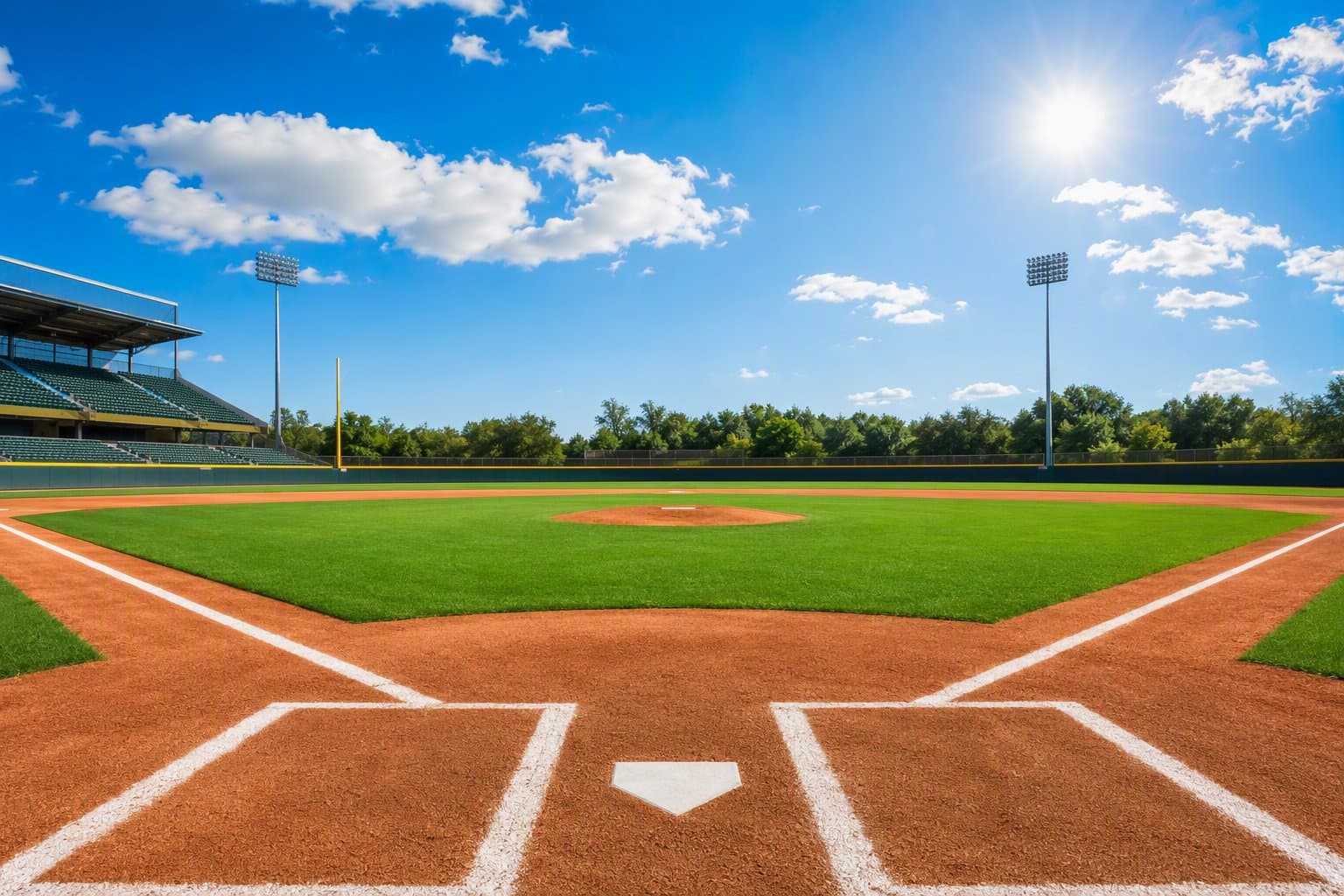 Sunlit Baseball Field - illustration, Jake Team LLC