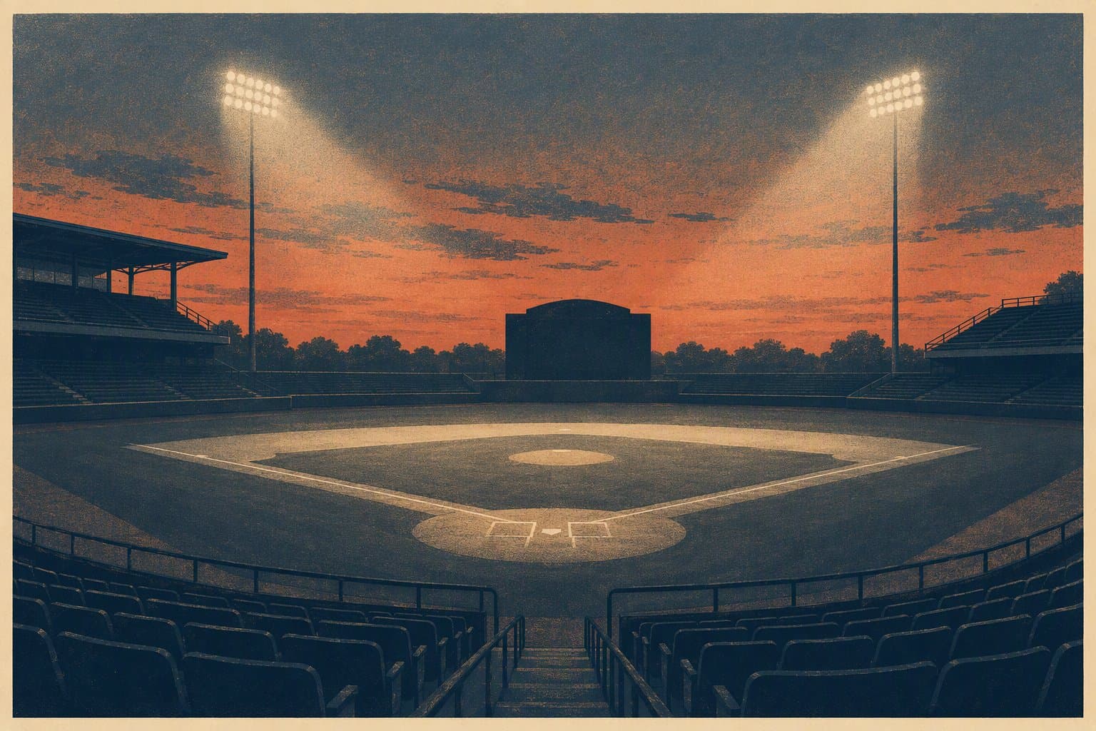 empty stadium lights - illustration, Jake Team LLC