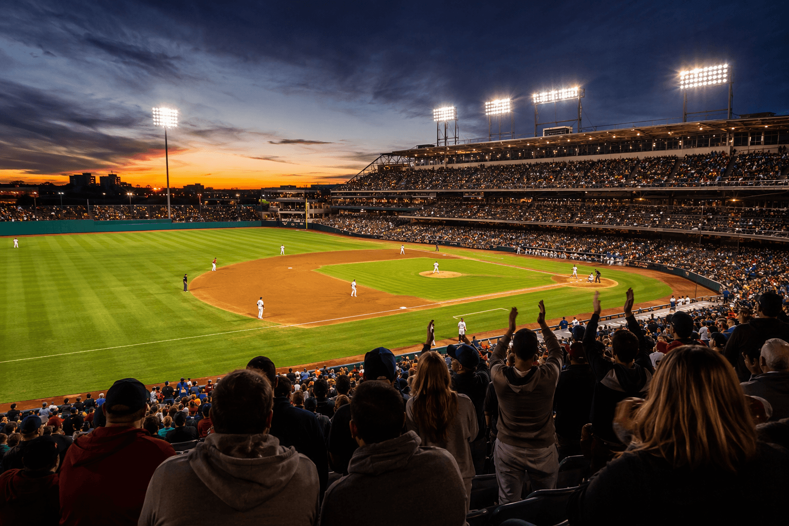 Evening baseball game - illustration, Jake Team LLC