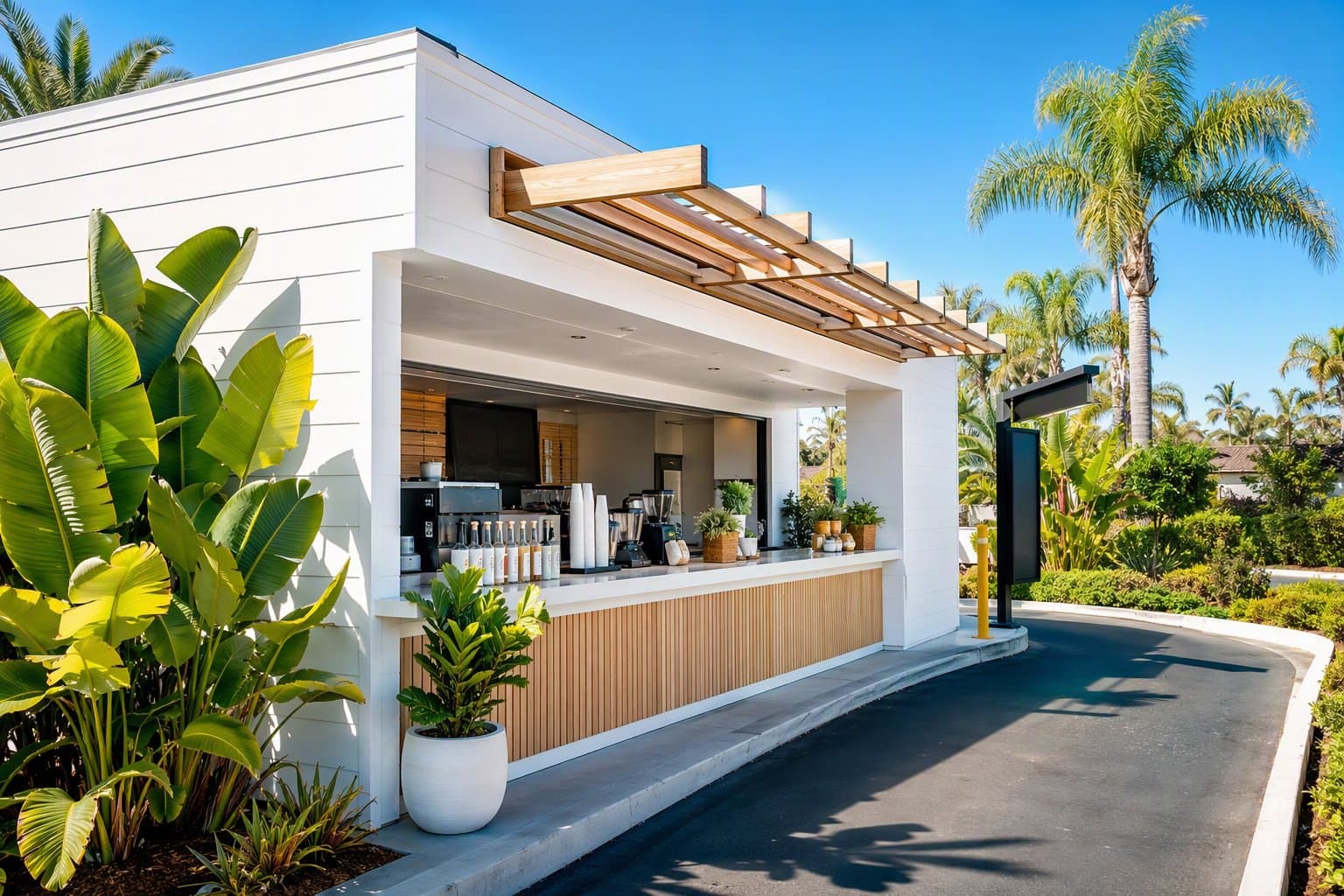 Tropical beverage storefront - illustration, Jake Team LLC
