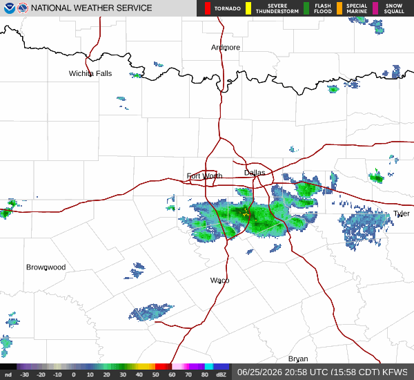 National Weather Service radar for North Texas (KFWS)