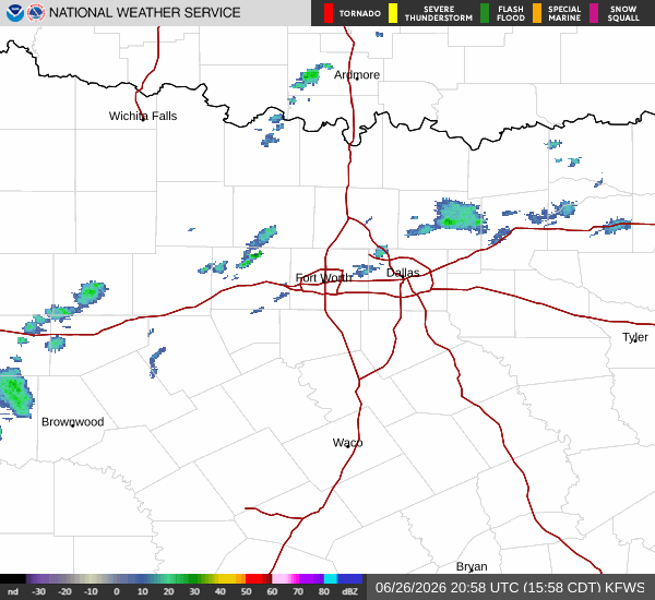 National Weather Service radar for North Texas (KFWS)