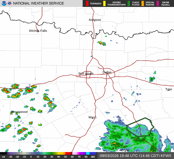 National Weather Service radar for North Texas (KFWS)