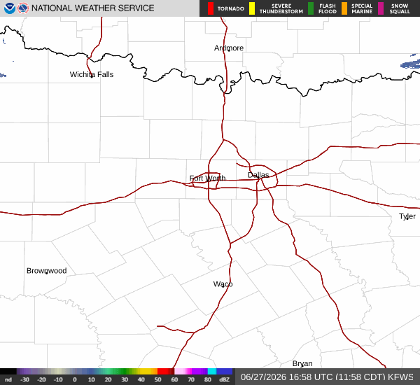 National Weather Service radar for North Texas (KFWS)