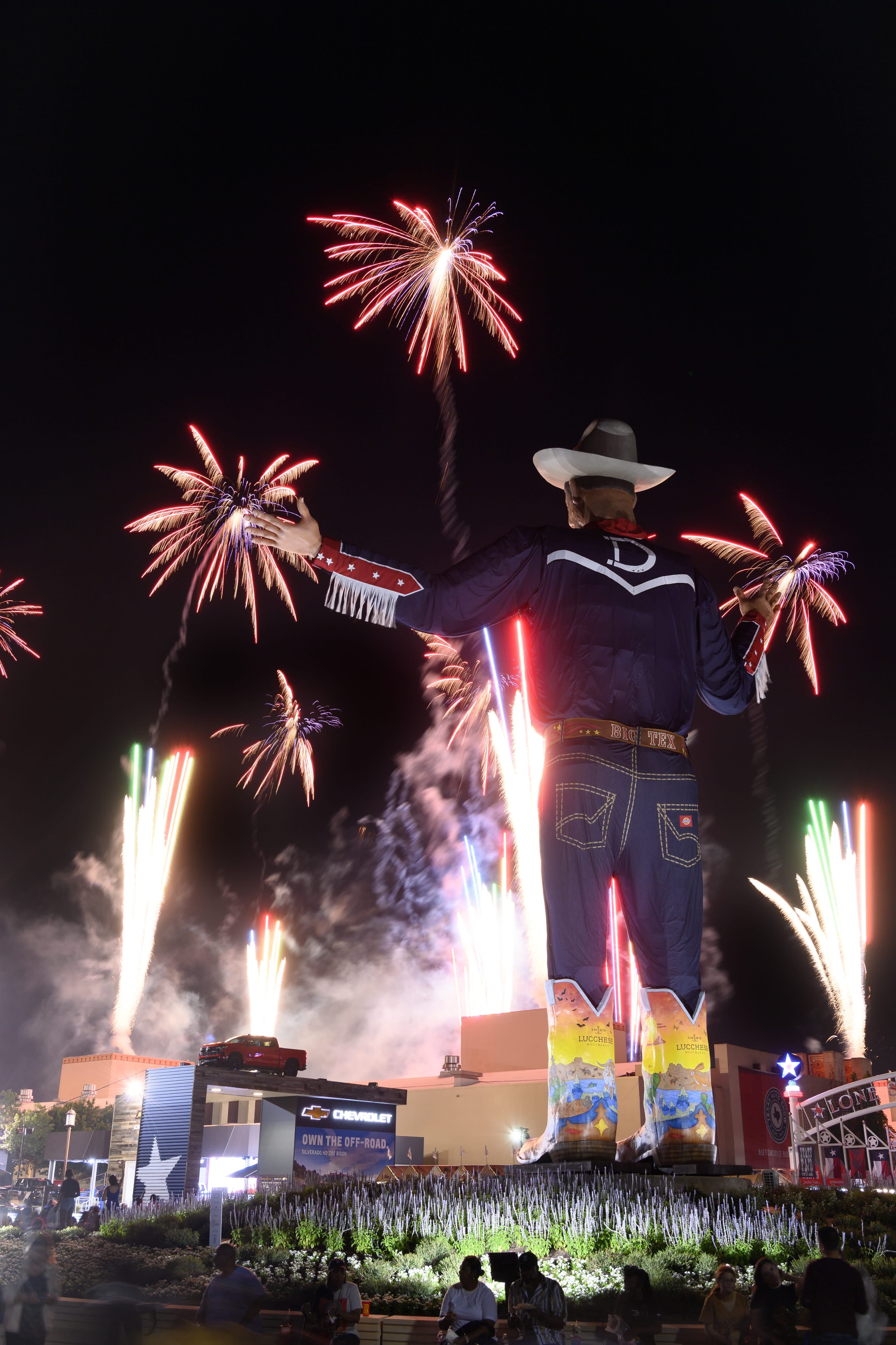 File photo: Fireworks light the sky behind Big Tex.