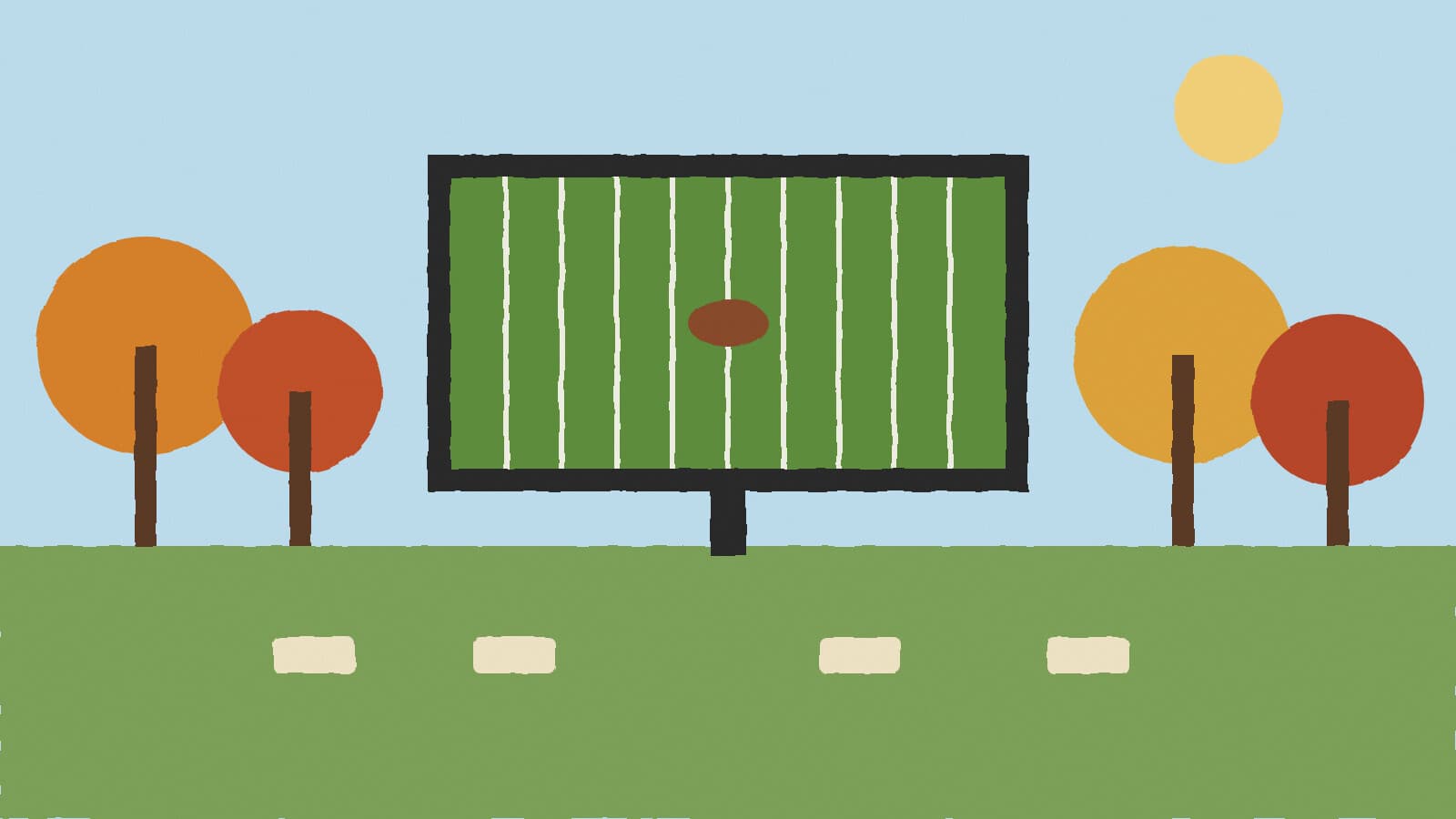 Outdoor screen on a fall lawn - illustration, Jake Team LLC