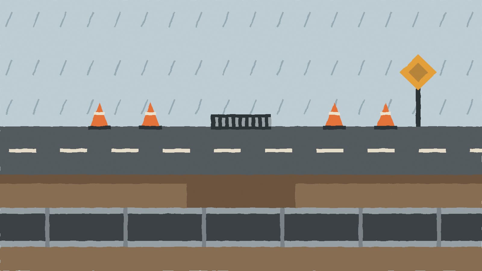 Roadwork over storm drain - illustration, Jake Team LLC