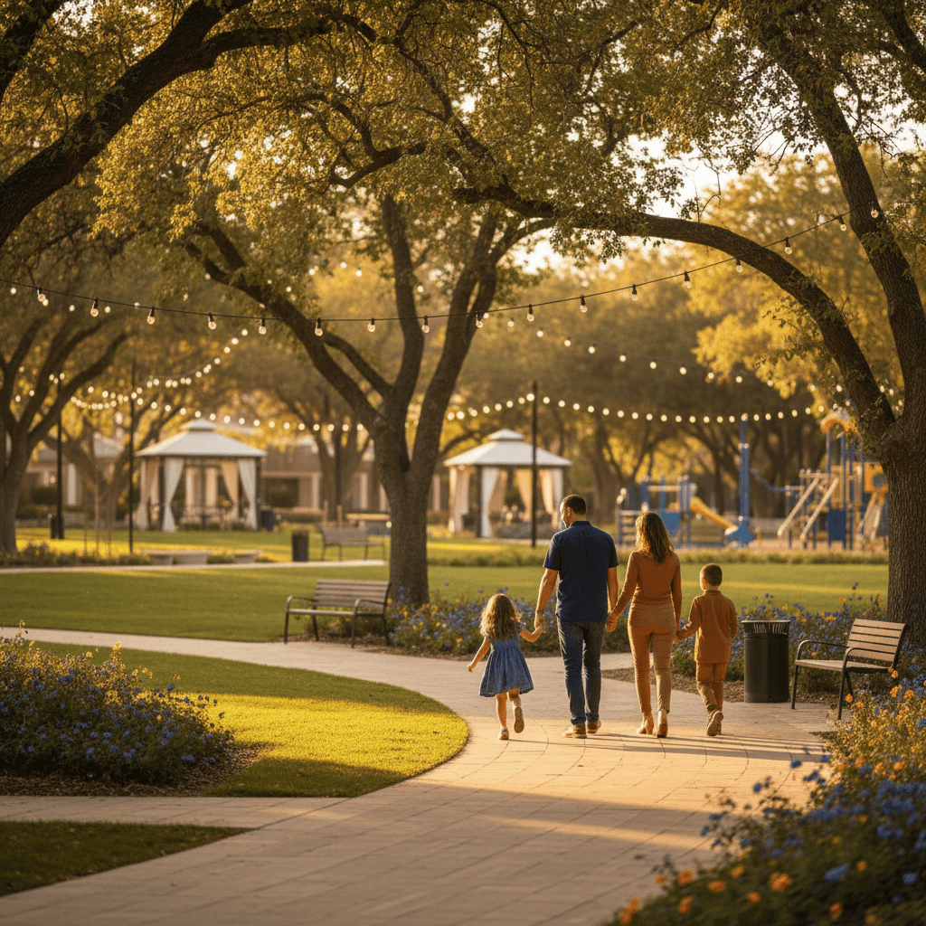 family park evening - illustration, Jake Team LLC