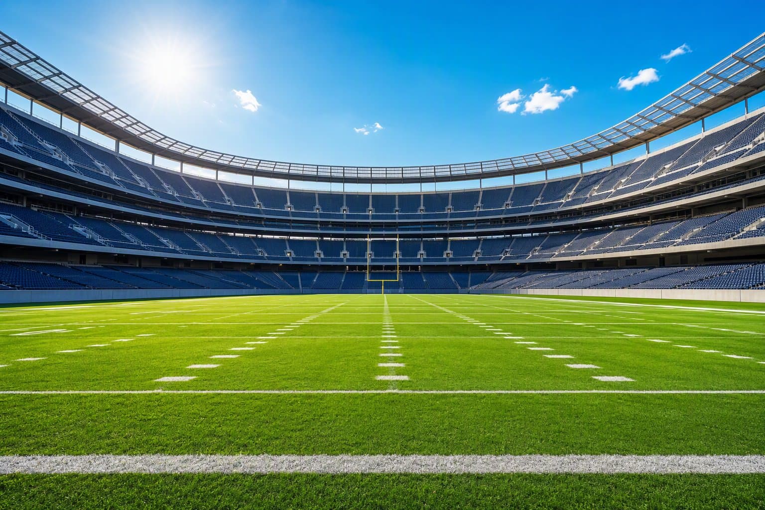 Sunlit football stadium - illustration, Jake Team LLC