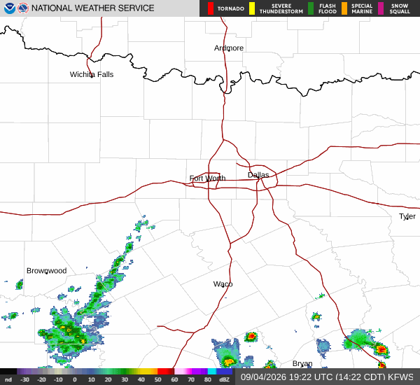 National Weather Service radar for North Texas (KFWS)