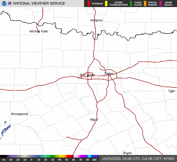 National Weather Service radar for North Texas (KFWS)